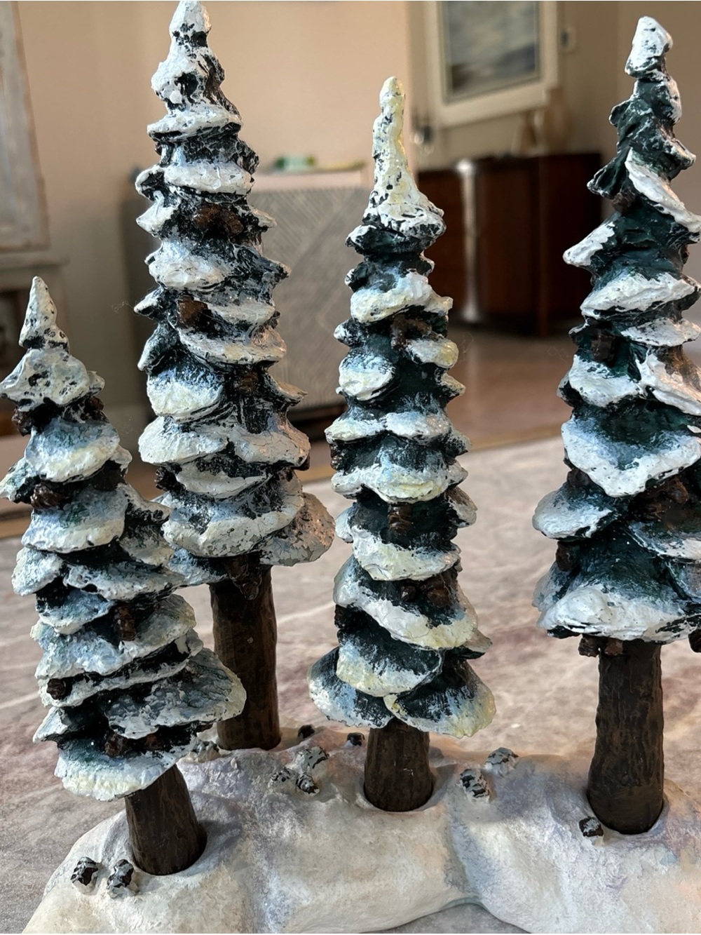 Department 56 Green Pine Tree Ensemble with White Snow